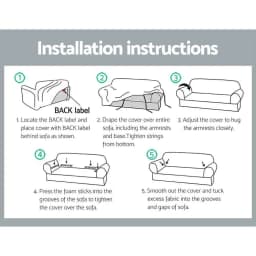 Velvet Grey 3 Seater Sofa Cover Stretch Couch Protector Soft Washable Furniture Slipcover