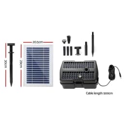 I’m checking the product wording and constraints, then I’ll return a single cleaned-up title in English with the punctuation limits you set.Solar Powered Pond Pump Filter Box 4 6FT Outdoor Water Garden Fountain Pump