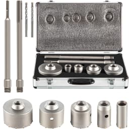 SucceBuy 4 in 1 Concrete Hole Saw Kit 9PCS 40-125 mm SDS Max Shank Cement Drill Bit Wall Hole Opener Tools Set
