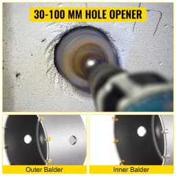 SucceBuy 4 in 1 Concrete Hole Saw Kit 9PCS 40-125 mm SDS Max Shank Cement Drill Bit Wall Hole Opener Tools Set