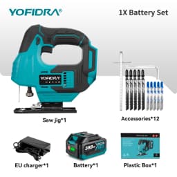 YOFIDRA Brushless 19mm Electric Jig Saw Infrared Laser Curve Saw Variable Speed MultiFunction Cutter For Makita 21V Battery Pin