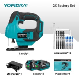 YOFIDRA Brushless 19mm Electric Jig Saw Infrared Laser Curve Saw Variable Speed MultiFunction Cutter For Makita 21V Battery Pin