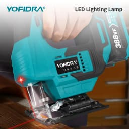 YOFIDRA Brushless 19mm Electric Jig Saw Infrared Laser Curve Saw Variable Speed MultiFunction Cutter For Makita 21V Battery Pin