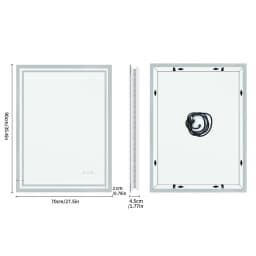 LED Light Bathroom Mirror Illuminated Wall Mounted Vanity Makeup Anti-Fog Rectangle 3 Colors Touch Light