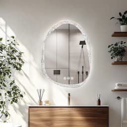 70/80/90cm LED Bathroom Mirror with Lights Crystal Clear Glass Bathroom Vanity Mirror with Backlight 3 Colors Setting, Anti-fog
