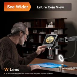 Elikliv EM3K-3D Max 10.1"3D Digital Microscope with Magnetic Dual Lens HDMI 3K Soldering Microscopio for Electronics w/Flex Arm