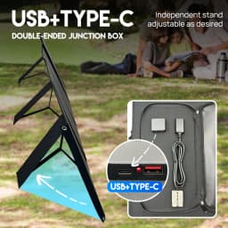 PORIYA 12V 300W Folding Solar Panel Blanket Flexible Solar Mat Mono Charging Power USB