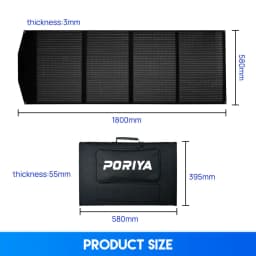 PORIYA 12V 300W Folding Solar Panel Blanket Flexible Solar Mat Mono Charging Power USB