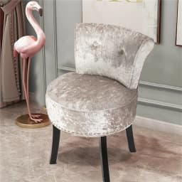 Luxury Velvet Vanity Stool,Padded Makeup Chair with Sponge Foam Cushion,Wood Legs, Bedroom Accent Seat for Dressing Table