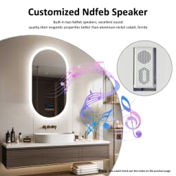 LUVODI LED Lighted Bluetooth Bathroom Mirror Backlit Dimmable Vanity Mirror Anti-Fog with Time And Date Display for Home