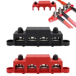 2pcs 4 Post Power Distribution Block Terminal Screw Bus Bar 250A 12V-48V DC M8