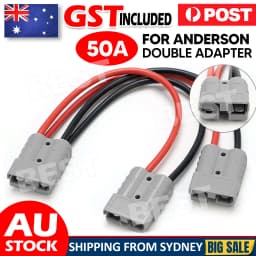 50 Amp Anderson Plug Connector Double Y Adaptor 1 to 2 6mm Automotive Cable AU