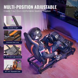 SucceBuy Racing Wheel Stand For Logitech G923/G920/G29Heavy Duty Steel Driving Simulator Cockpit-Thrustmaster T248P Load 330LBS