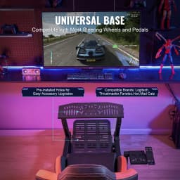 SucceBuy Racing Wheel Stand For Logitech G923/G920/G29Heavy Duty Steel Driving Simulator Cockpit-Thrustmaster T248P Load 330LBS