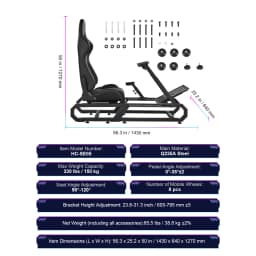 SucceBuy Racing Wheel Stand For Logitech G923/G920/G29Heavy Duty Steel Driving Simulator Cockpit-Thrustmaster T248P Load 330LBS