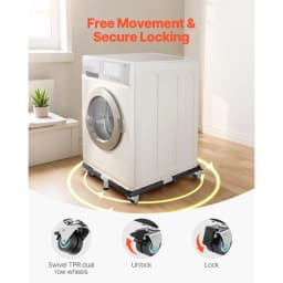 SucceBuy 1200 lbs Fridge Stand Mobile Base with 8 Locking Twin Wheels 23-36.6in Adjustable Furniture Dolly for Washing Machine