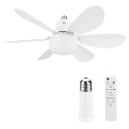 Screw in Ceiling Fan in Light Socket with Remote Ceiling Fan with Light with Extender & 6 Blades for Bedroom Kitchen