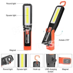 2PCS Rechargeable LED Magnetic Work Light Cordless COB Inspection Lamp Torch AU