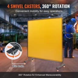 SucceBuy Welding Screen with Frame 6' x 6' Welding Curtain Screen Flame Resistant Vinyl Welding Protection Screen