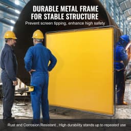 SucceBuy Welding Screen with Frame 6' x 6' Welding Curtain Screen Flame Resistant Vinyl Welding Protection Screen