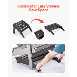 SucceBuy Adirondack Ottoman HDPE Plastic Folding Adirondack Ottoman Weather Resistant Foot Rest for Chair Uesed for Backyard