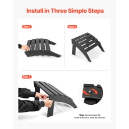 SucceBuy Adirondack Ottoman HDPE Plastic Folding Adirondack Ottoman Weather Resistant Foot Rest for Chair Uesed for Backyard