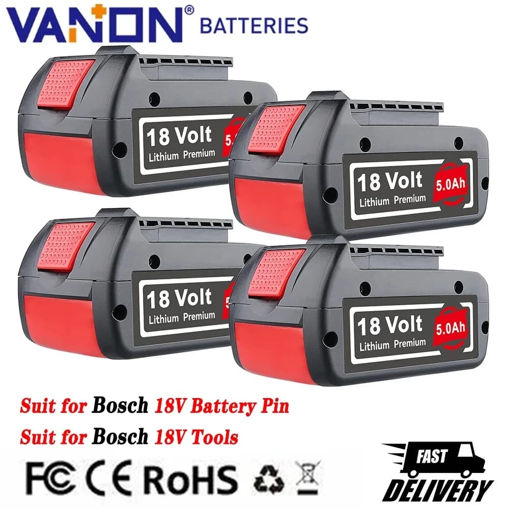 1/2/4Pcs 5.0Ah BAT609 Replace for Bosch 18V Power Tools Batteries BAT610 BAT612 BAT618 Compatible with 18V Li-on Battery Pin