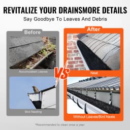 SucceBuy Gutter Brush 30Ft Total Length 4.33 in Diameter Gutter Cleaning Tools Ground-Level Gutter Brush Leaf Guard for Gutters