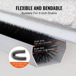 SucceBuy Gutter Brush 30Ft Total Length 4.33 in Diameter Gutter Cleaning Tools Ground-Level Gutter Brush Leaf Guard for Gutters