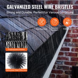 SucceBuy Gutter Brush 30Ft Total Length 4.33 in Diameter Gutter Cleaning Tools Ground-Level Gutter Brush Leaf Guard for Gutters