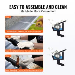 SucceBuy Gutter Brush 30Ft Total Length 4.33 in Diameter Gutter Cleaning Tools Ground-Level Gutter Brush Leaf Guard for Gutters