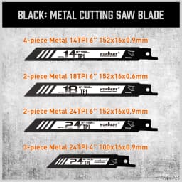 HORUSDY 40Pc Reciprocating Saw Blade Set 2-24TPI Wood Metal Sheet Cutting New