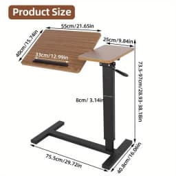 Height-Adjustable Mobile Laptop Desk with Lockable Wheels & Ergonomic Tilt, for Bedside, Office and Living Room