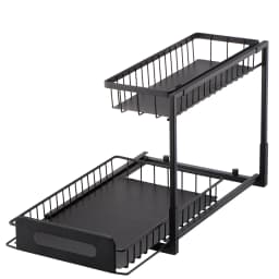 SucceBuy 2Tier Pull Out Cabinet Organizer Under Sink Organizer Slide Out Drawer Cabinet Organizer Sliding Storage Shelf