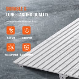 SucceBuy1in-6in 800lbs Door Threshold Ramp Aluminum Adjustable Modular Cable Protector Ramp for Doorways Wheelchairs Scooters