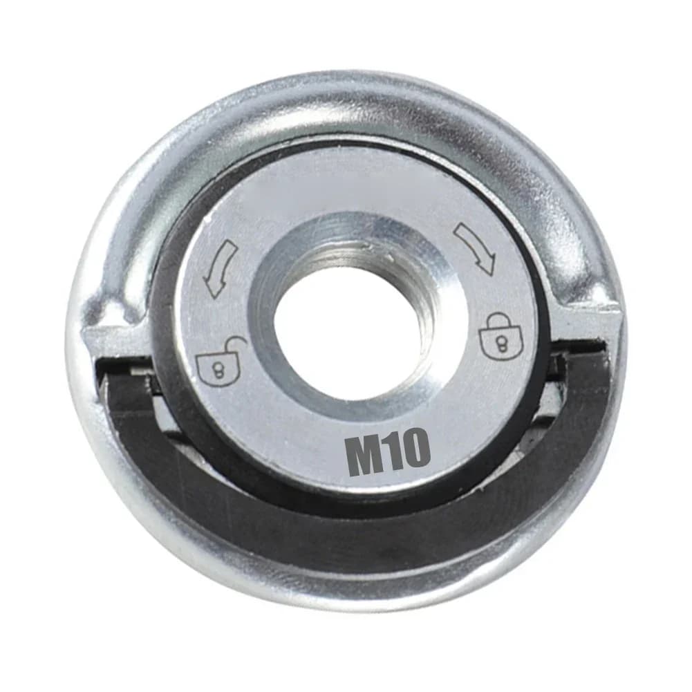 1pc M10 Angle Grinder Self-Locking Pressing Plate Galvanized Grinder QuickRelease Pressure Plate Flange Nut Power Chuck Tool