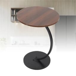 【New】Small Side Table Side Table Round Sturdy Stable Support Density Board Tabletop Practical Carbon Steel Frame for Bedside
