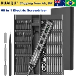 KUAIQU 68pcs 5-Speed Torque Electric Screwdriver Set DIY 3.7V Rechargeable Screwdriver Magnetic iPhone Disassemb Repair Tool