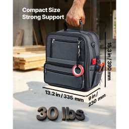 SucceBuy 34-Pocket Portable Tool Bag 13.2in Tool Pouch with Plastic Base Toolbox Garage Organizer Storage for Electrician Tools