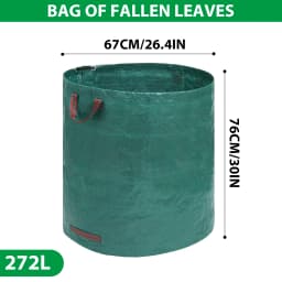 4PCS 272L Large Garden Waste Bag Lawn Garden Leaf Grass Reusable Duty Rubbish Bag