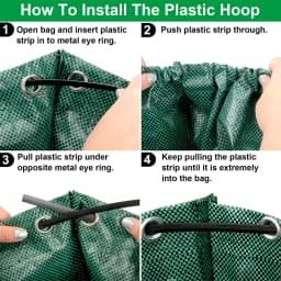 4PCS 272L Large Garden Waste Bag Lawn Garden Leaf Grass Reusable Duty Rubbish Bag