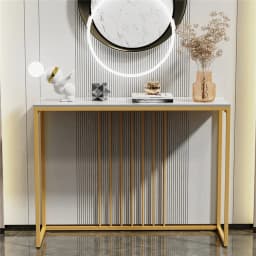 LUVODI 120cm Long Console Table for Entryway Minimalistic Living Room Furniture Sofa Side Table with Strong Metal Stand