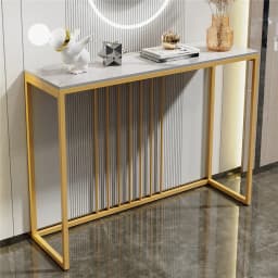 LUVODI 120cm Long Console Table for Entryway Minimalistic Living Room Furniture Sofa Side Table with Strong Metal Stand