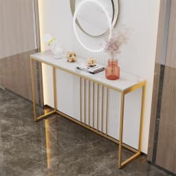 LUVODI 120cm Long Console Table for Entryway Minimalistic Living Room Furniture Sofa Side Table with Strong Metal Stand