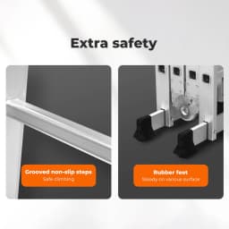 3.7M Multi Purpose Ladder Aluminium Folding Extension Adjustable Step New Fold