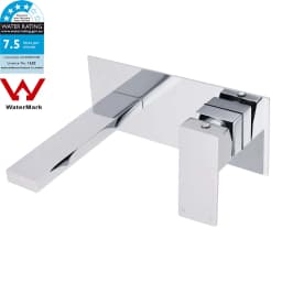 **Sydney Stock** KYLINS Wall Basin Mixer Tap Vanity Faucet Brushed Nickel Gold Black Gun Metal Chrome Square WaterMark Wels