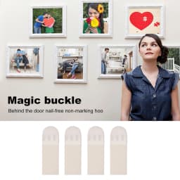 12 Pairs Photo Frame Stickers Heavy Duty Double Side Hook Loop Mounting Tape Removable Wall Fastener for Home Decor Indoor Use