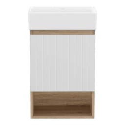 Wall Hung Bathroom Vanity Unit 445mm White Basin Cabinet Sink Storage Modern Compact Space Saving
