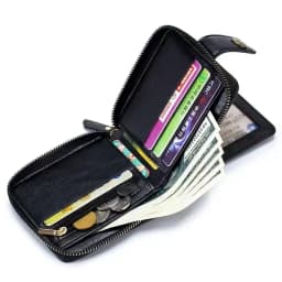 Vintage Popular Men's Short Wallets, Retro Trend, Horizontal Zipper Coin Purse, Multi-Functional Card Durable Convenient Wallets