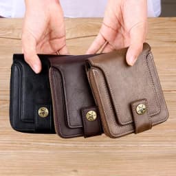 Vintage Popular Men's Short Wallets, Retro Trend, Horizontal Zipper Coin Purse, Multi-Functional Card Durable Convenient Wallets